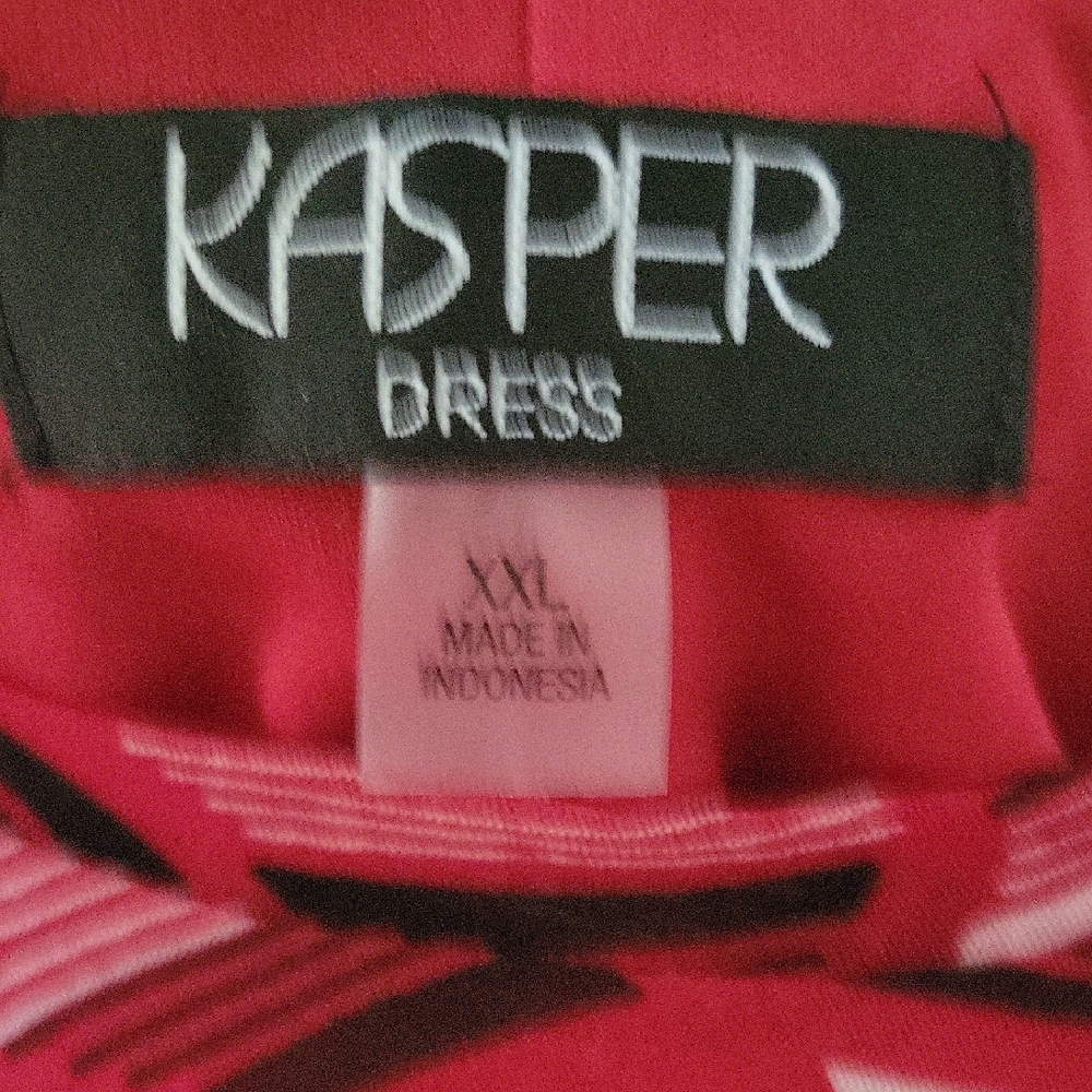 Kasper Red Patterned Dress - Picture 5 of 5